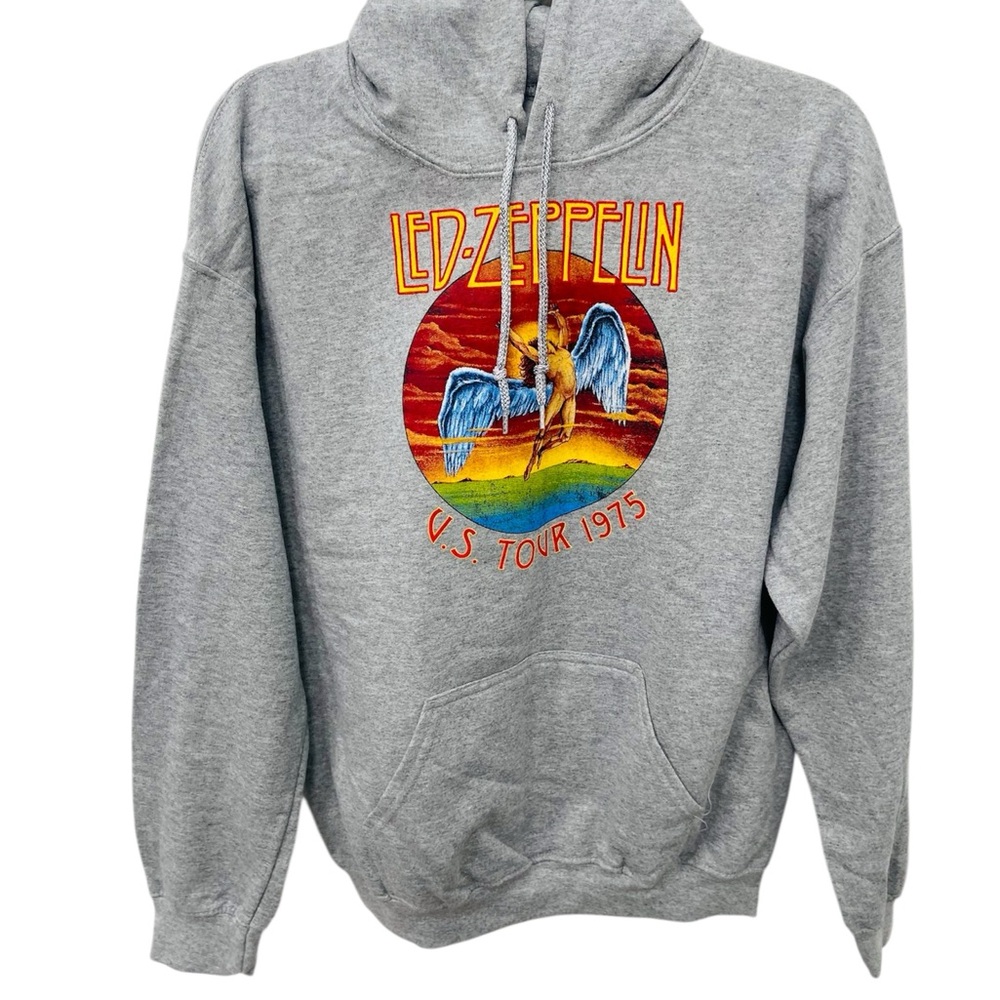 Gray Retro Graphic Sweatshirt Hoodie